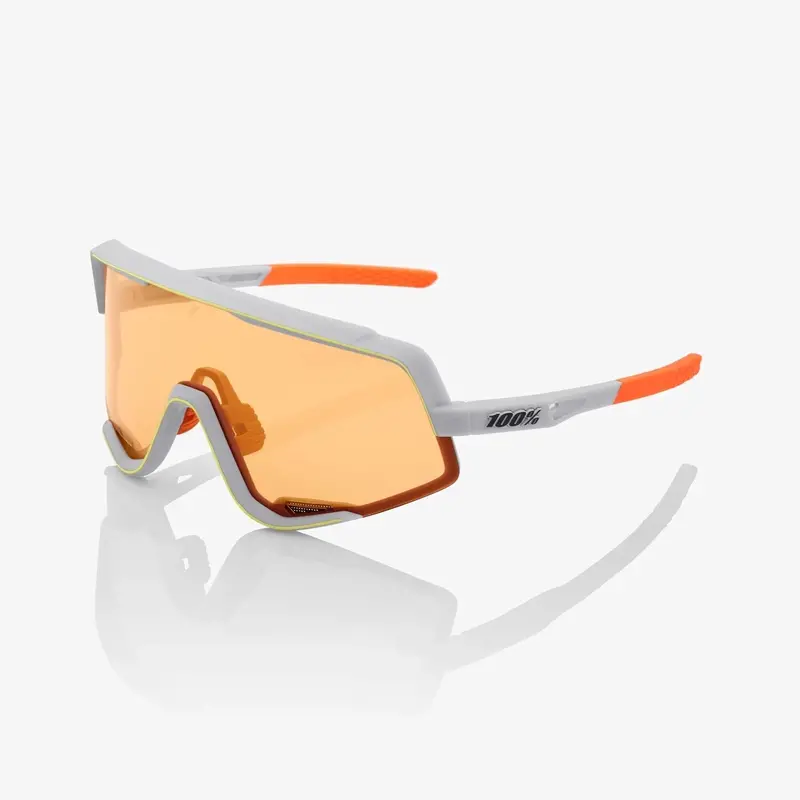 100% Glendale Sunglasses Soft Tact Oxyfire White Persimmon Lens 1