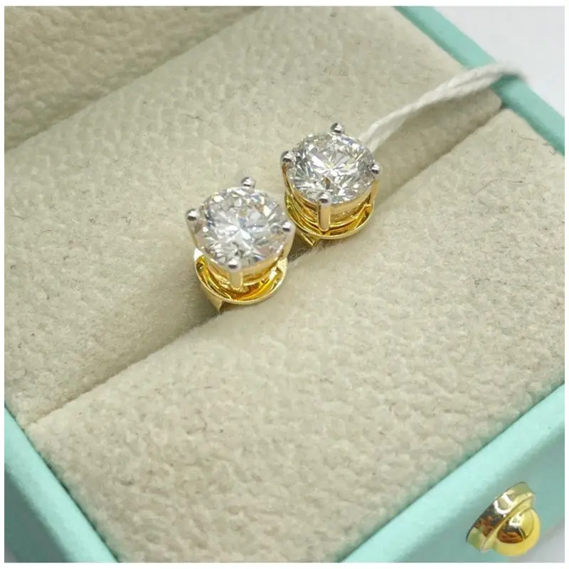 14K Yellow Gold Lab-Grown Diamond Earring 1