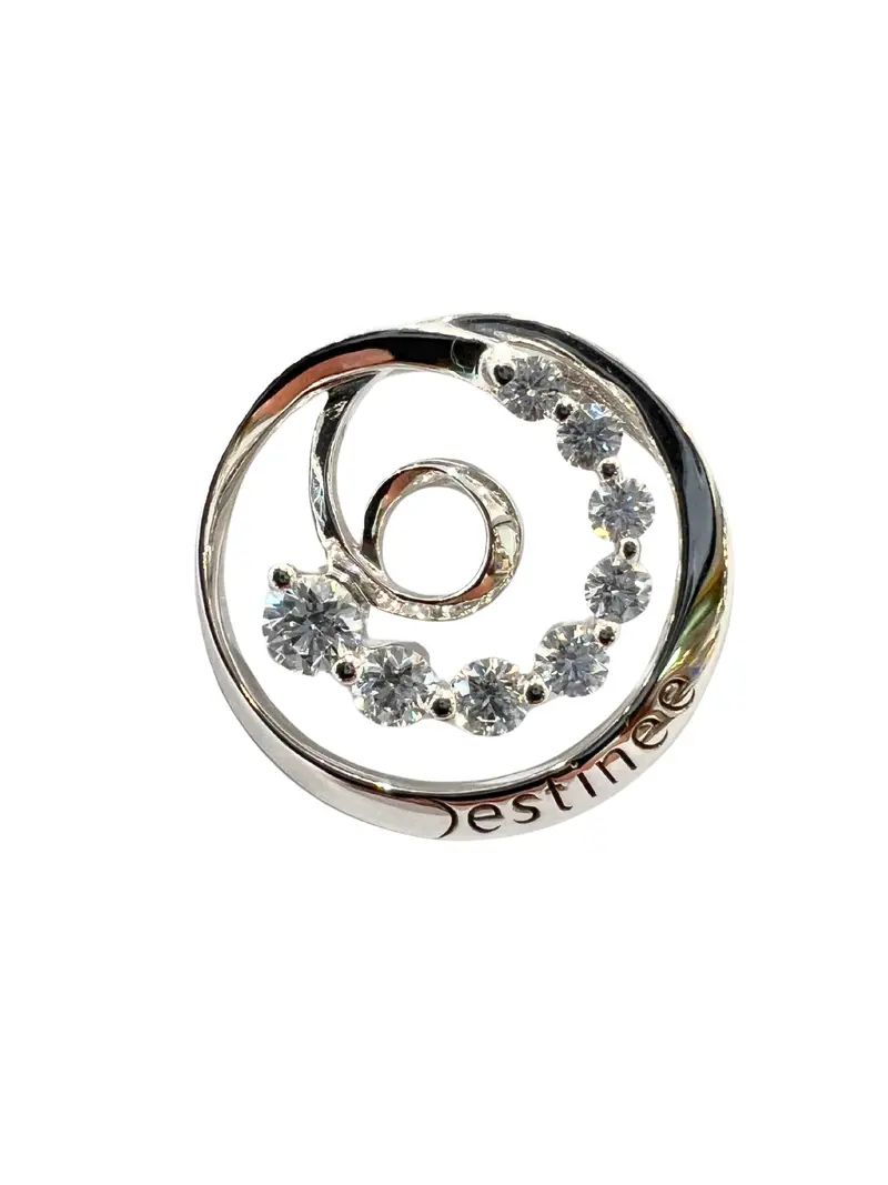 18K White Gold Diamond Pendant By Destinee 1