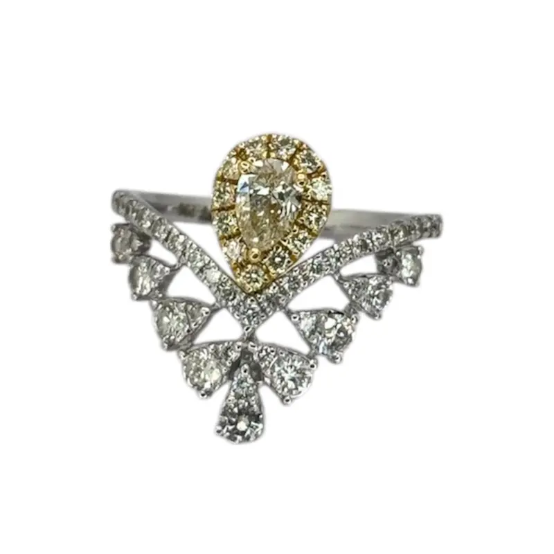 750W/Yg Pear Shape Diamond Ring 1