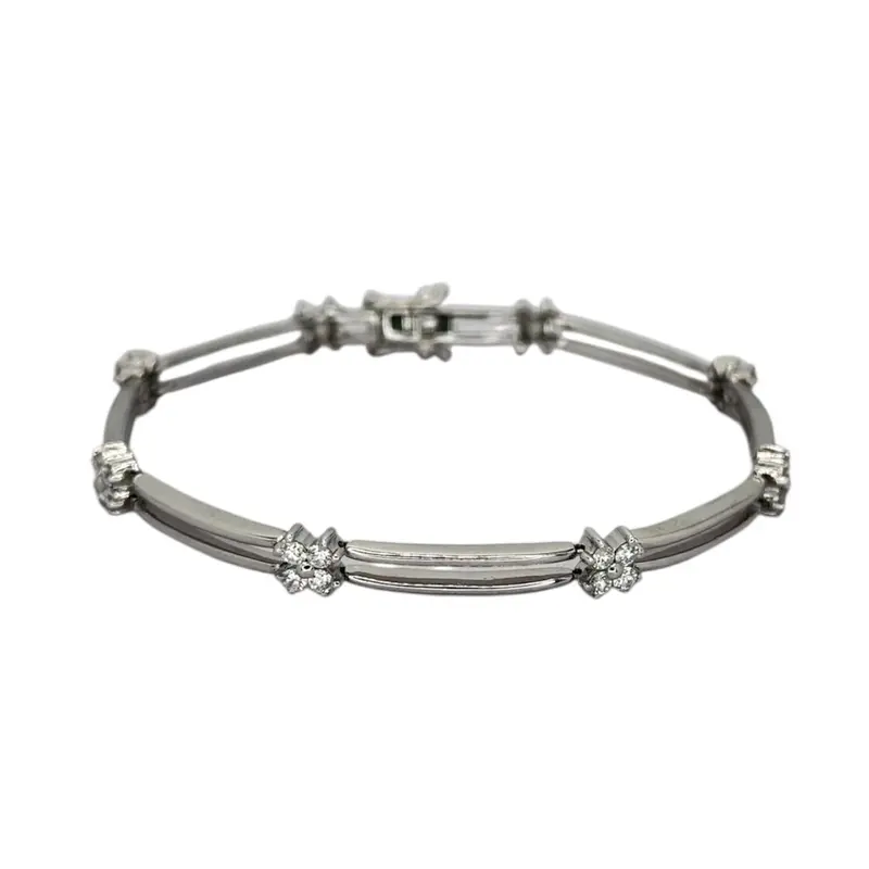 750Wg Diamond=0.91Cts Bracelet, Length-18Cm 1