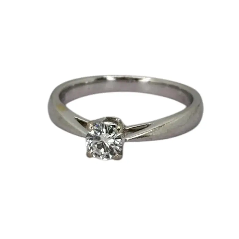 750Wg Solitaire Diamond=0.29Cts Ring W/Cert 1
