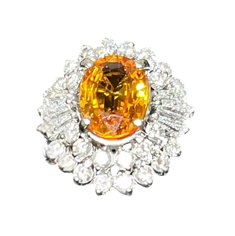750Wg Ys1 D28 Td6 6.9G Yellow Sapphire And Diamond Ring 1