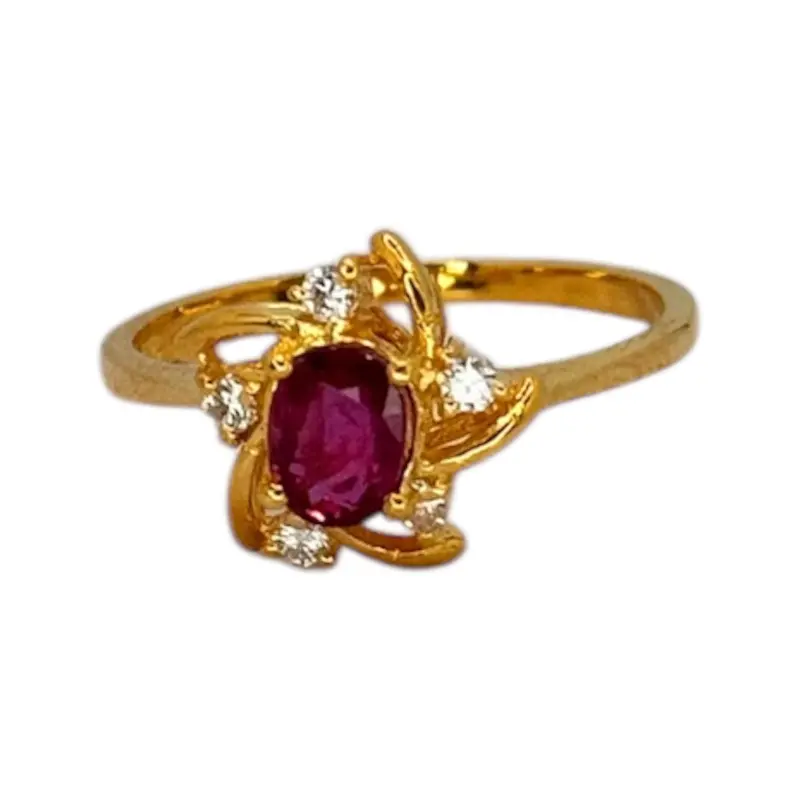 850Yg Ruby Diamond Ring 1
