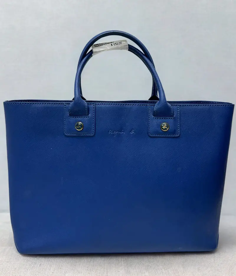 Agnes B Voyage 2Way Shoulder Tote Medium Blue 1
