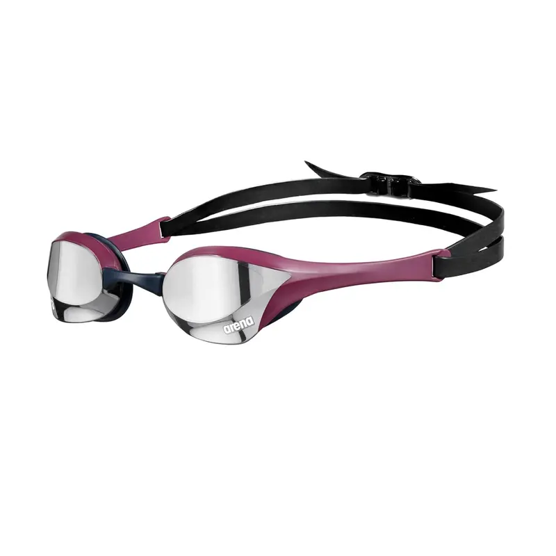 Arena Cobra Ultra Swipe Racing Swim Goggles For Men And Women, Mirror Lens, Anti-Fog, Uv Protection, Silver/Red Wine 1