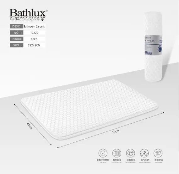 Bathlux 10220 Floor Mat White 45X75cm 1