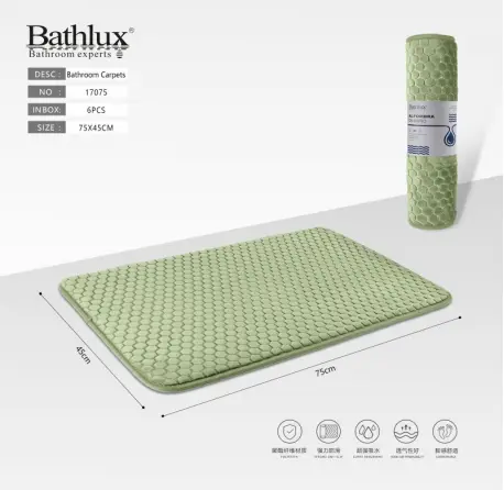 Bathlux 17075 Floor Mat Green 45X75cm 1
