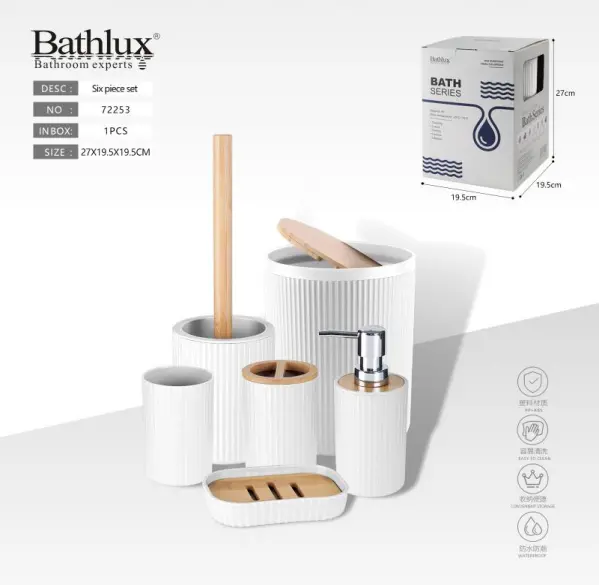 Bathroom Set 6Pc Bathlux White 72253 1