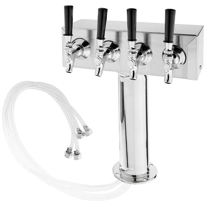 Bev Rite Stainless Steel 4 Faucets Draft Beer Kegerator T Tower 1
