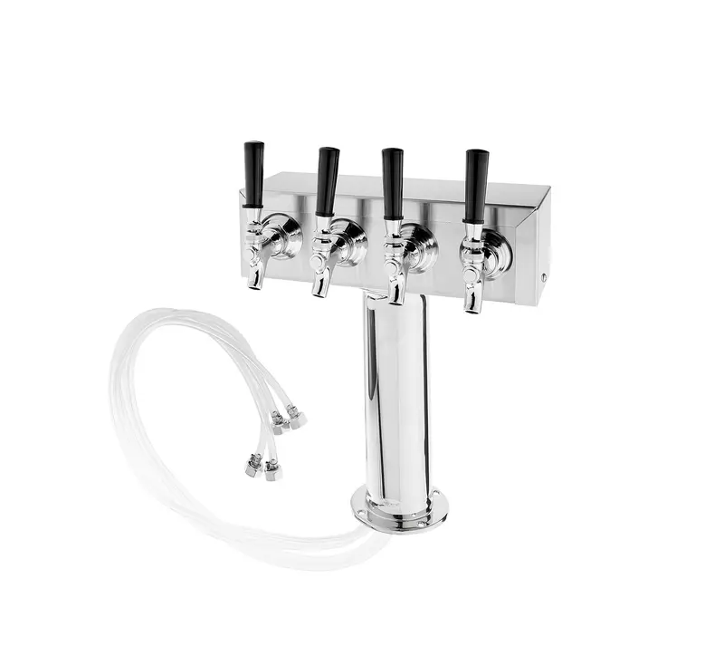 Bev Rite, Stainless Steel Product Draft Beer Kegerator T Tower, Body, 4 Faucets 1