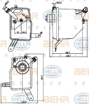 Bmw Engine Radiator Coolant Water Expansion Tank 1