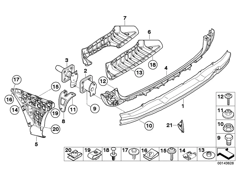 Bmw Mount Bumper Rear Centre 1