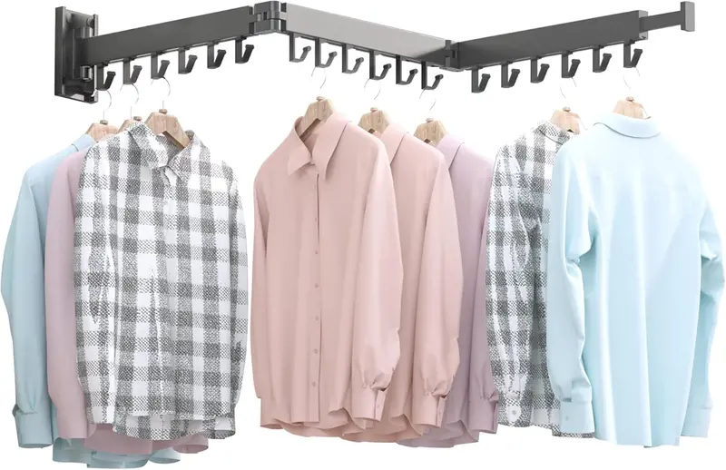 Boqorad Wall Mounted Clothes Hanger Rack 1