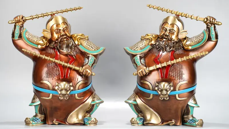 Brass Menshen Statue 32.5 X 20 X 42Cm 1