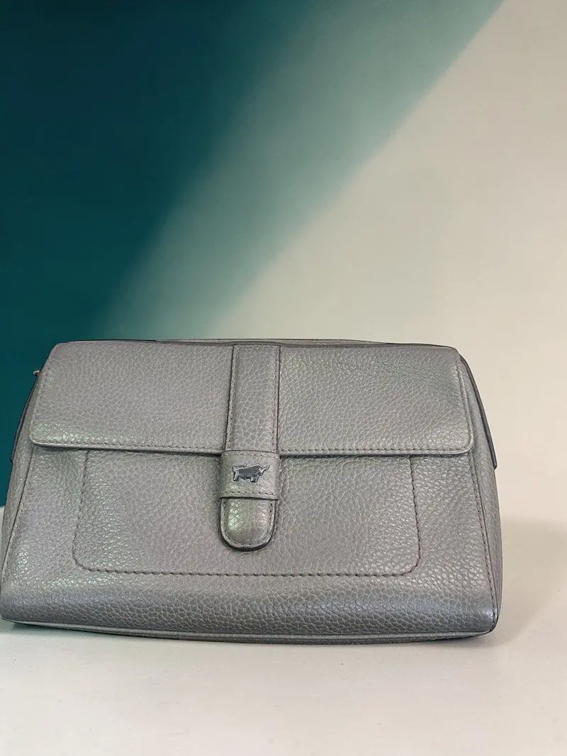 Braun Buffel Grey Leather Clutch Bag 1