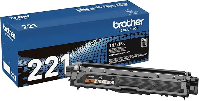 Brother Genuine Standard Yield Toner Cartridge, Tn221bk, Replacement Black Toner 1