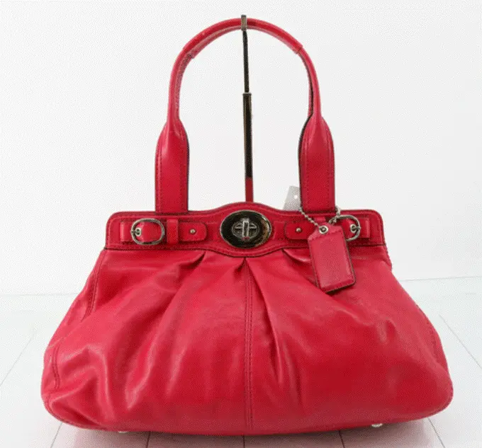 Coach Tote Bag Pink Red 4Studs 1