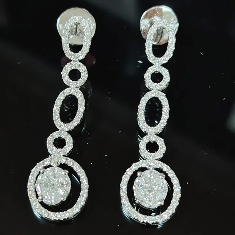 Diamond Earrings Pair 750Wg D10/Dia/6.5Gm 1