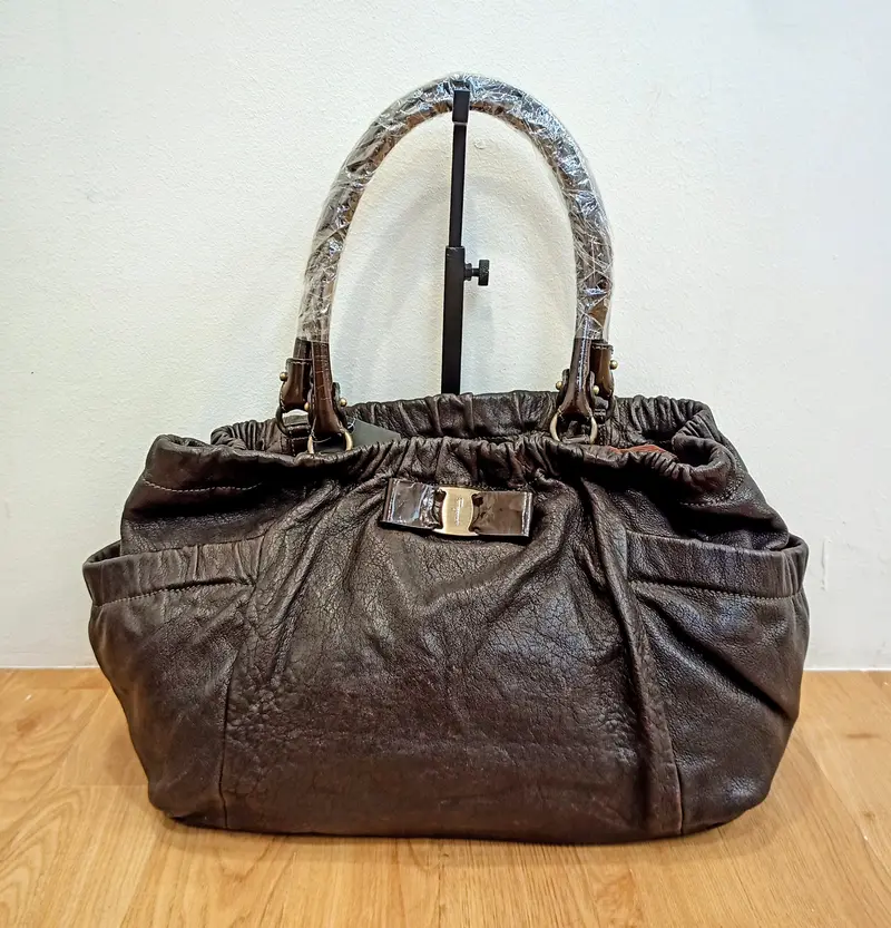 Ferragamo Shoulder Bag-Brown Leather 1