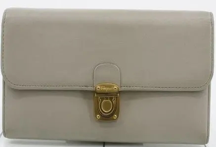 Ferragamo Wallet Long Fold Grey 1