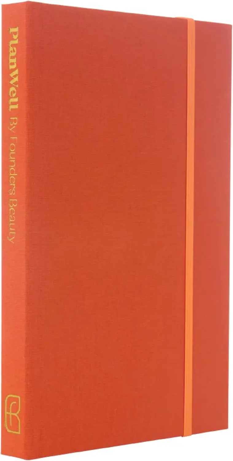 Founders Beauty Planwell Planner - 90-Day Undated Ritual & Wellness Journal - Meal Planner, Wellness Prompts, Daily Gratitude - 100% Sustainable - 5.5" X 8.4" (Mandarin) 1