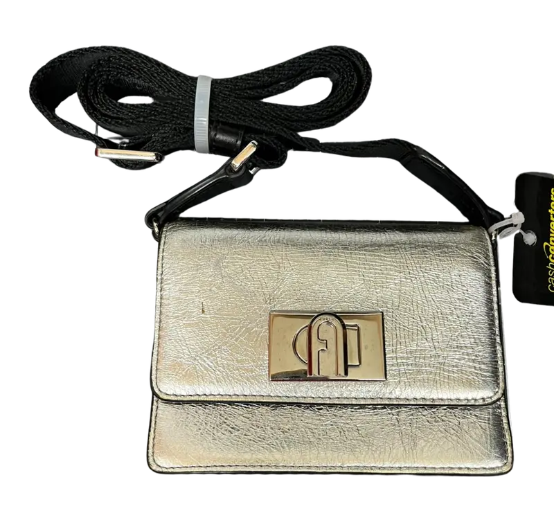 Furla 1927 Mini Crossbody Bag Silver Metallic Finish 1
