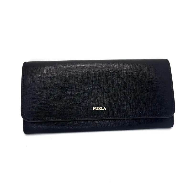Furla Leather Long Wallet, Black 1