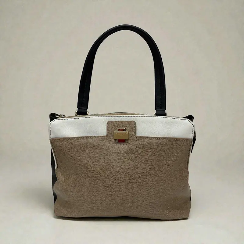 Furla Tri Color Leather Piper Cartella Top Handle Bag 1