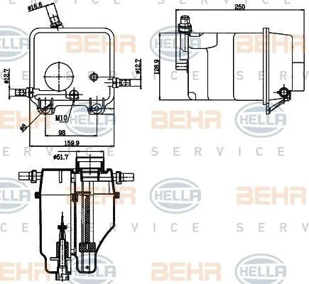 Genuine Behr Bmw Radiator Engine Coolant Expansion Tank With Level Switch 1