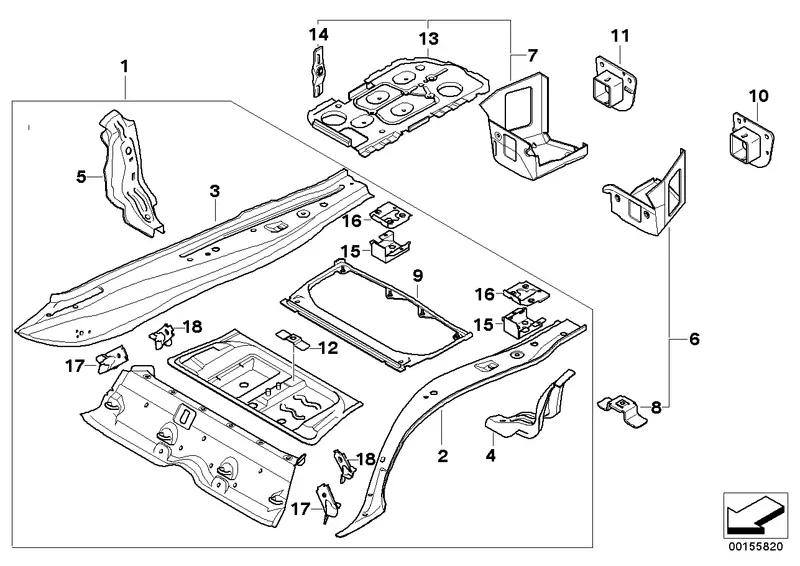 Genuine Bmw Boot Trunk Floor Frame 1