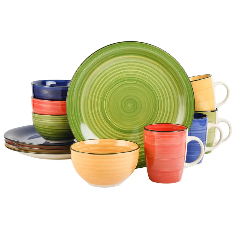 Gibson Home Vibes Dinnerware Set, Service For 4 (12Pcs), Assorted Colors 1