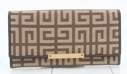 Givenchy Long Wallet-Brown Canvas Signature Pattern 1