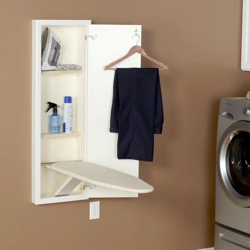 Household Essentials Stowaway In-Wall Ironing Board Finish: White 1