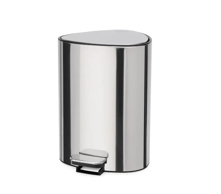 Joseph Joseph Easystore Luxe Stainless Steel 5 Liter Pedal Trash Can With Bin Liner Storage, Soft-Close Lid, Removable Inner Bucket, For Bathroom, Bedroom, Office 1