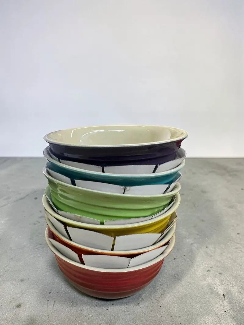 Le Creuset Stoneware Bowl, Cereal Bowl, 16.2 Fl Oz (460 Ml), Rainbow Collection, Heat Resistant, Cold Resistant, Microwave And Oven Compatible, Set Of 6 1