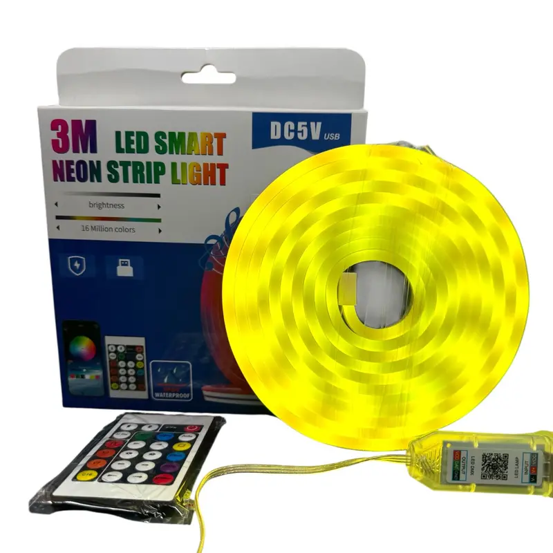 Led Smart Neon Strip Light 3M W/ Remote 1