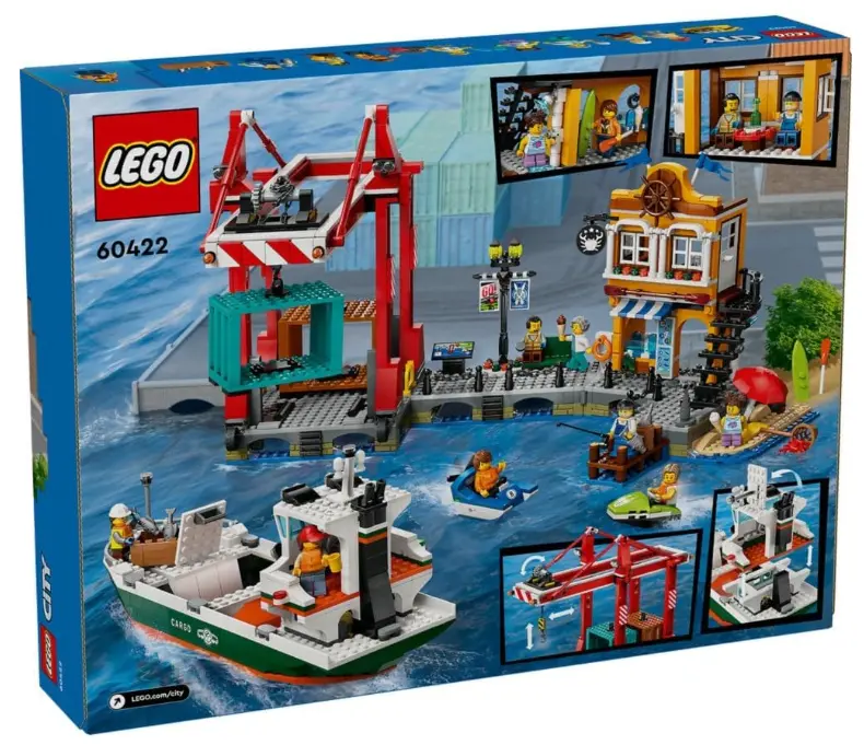 Lego City Seaside Harbour With Cargo Ship Toy 60422, Building Set For Boys And Girls Aged 8 And Over, Kids’ Gift Ideas, Model Container Crane And Boat With 8 Minifigures (1226 Pieces) 1