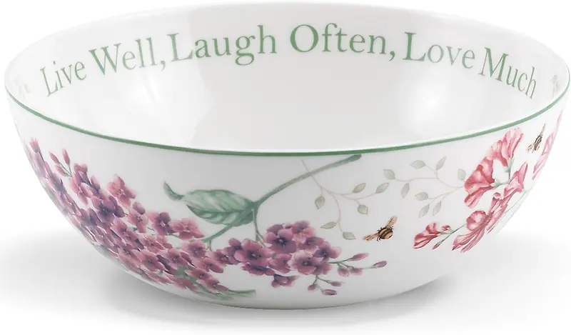 Lenox Butterfly Meadow "Live Well, Laugh Often, Love Much" Serving Bowl, White - 1