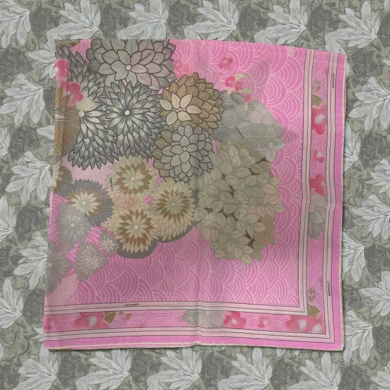 Leonard Pink Silk Scarf (80Cm X 80Cm) 1