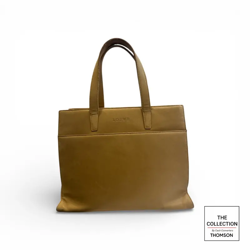 Loewe Leather Tote Bag In A Tan Color 1