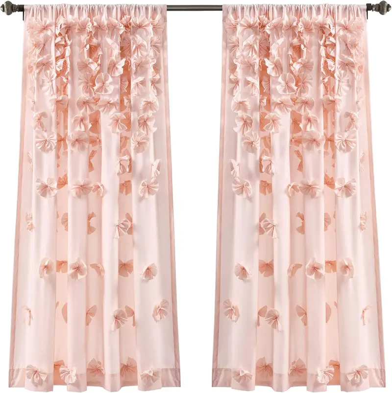 Lush Decor Riley Window Curtain Panel 54In W X 63In L Blush 1