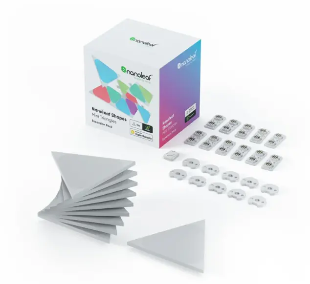 Nanoleaf Shapes Mini Triangles Light Panel Expansion Kit (10 Panels),Nl48-1001Tw-10Pk,Multi 1
