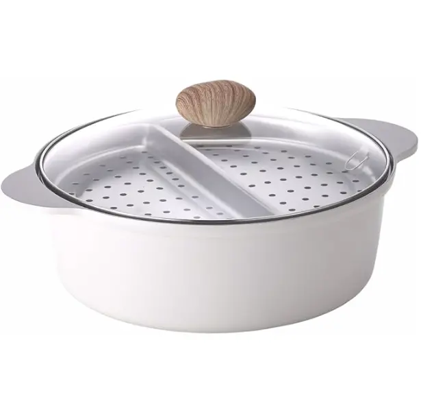 Neoflam Half & Half 30Cm Casserole, Non-Stick Xtrema Ceramic Coating, Steamboat 1