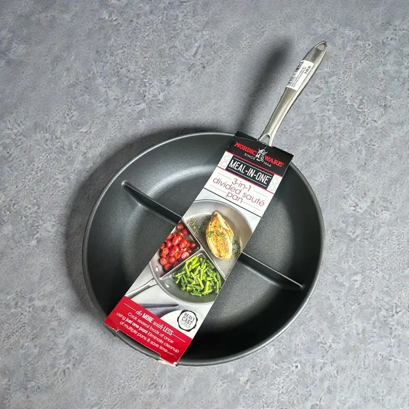 Nordic Ware 257Nw14621 Aluminium Round 3In1 Divided Saute Pan 1