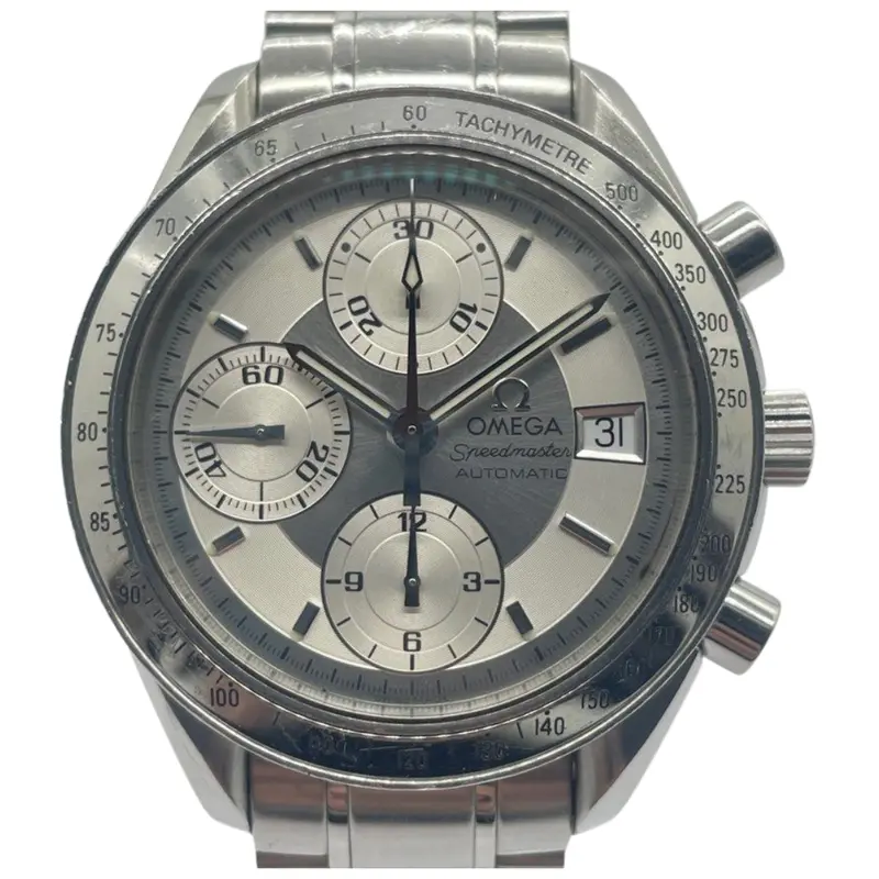Omega Speedmaster 39Mm Automatic Chronograph Silver Dial Watch 1