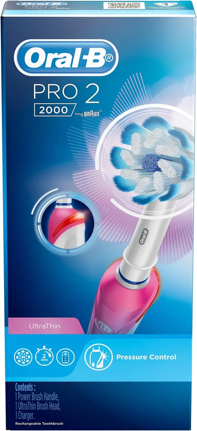 Oral-B Pro2 2000 Rechargeable Toothbrush, Pink, 1Ct 1