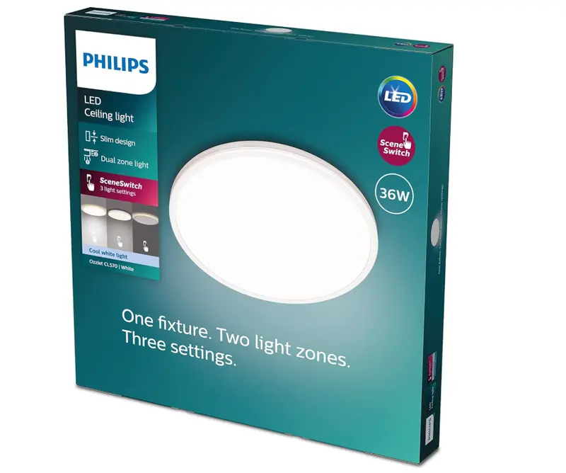 Philips Led Superslim Linear Ceiling Light 36W 4000K [Cool White - White] For Home Indoor Ceiling Lighting, Livingroom, Bedroom 1