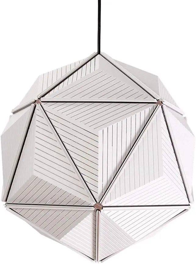 Qualy Design Ql10248-Wh Icosa Stripe Pendant Lamp, White 1