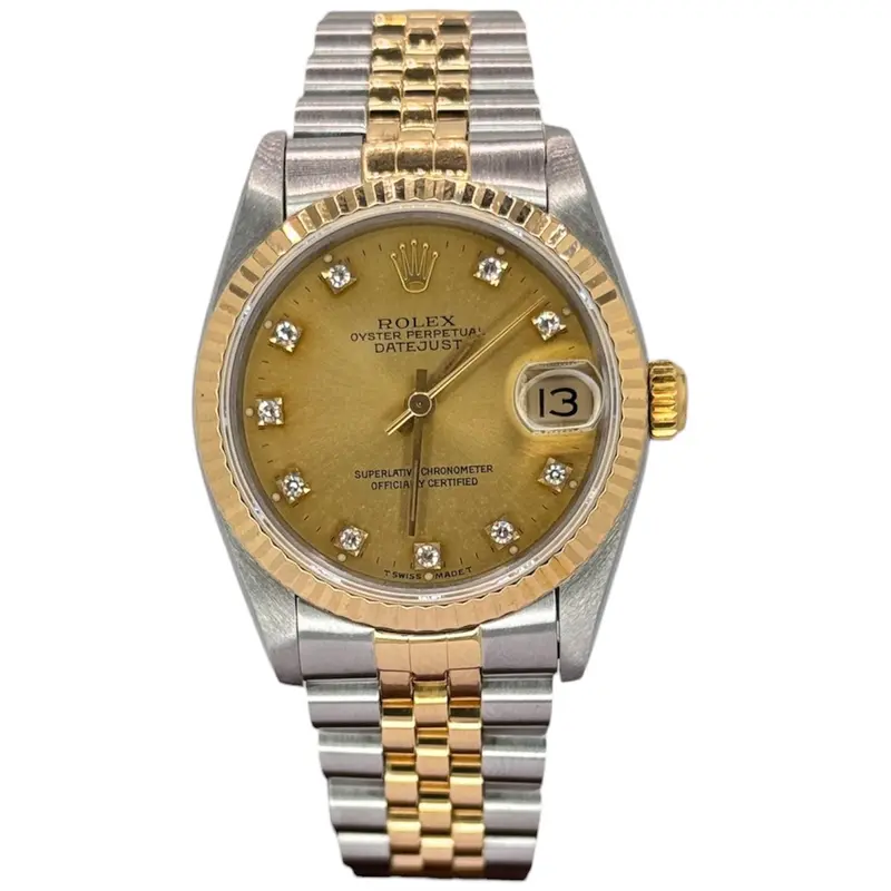 Rolex 68273 18K Half Gold Diamond Index Watch, 31Mm 1